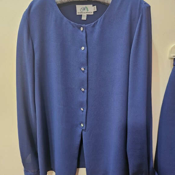 Retro Blue Womens Suit - Picture 4 of 10